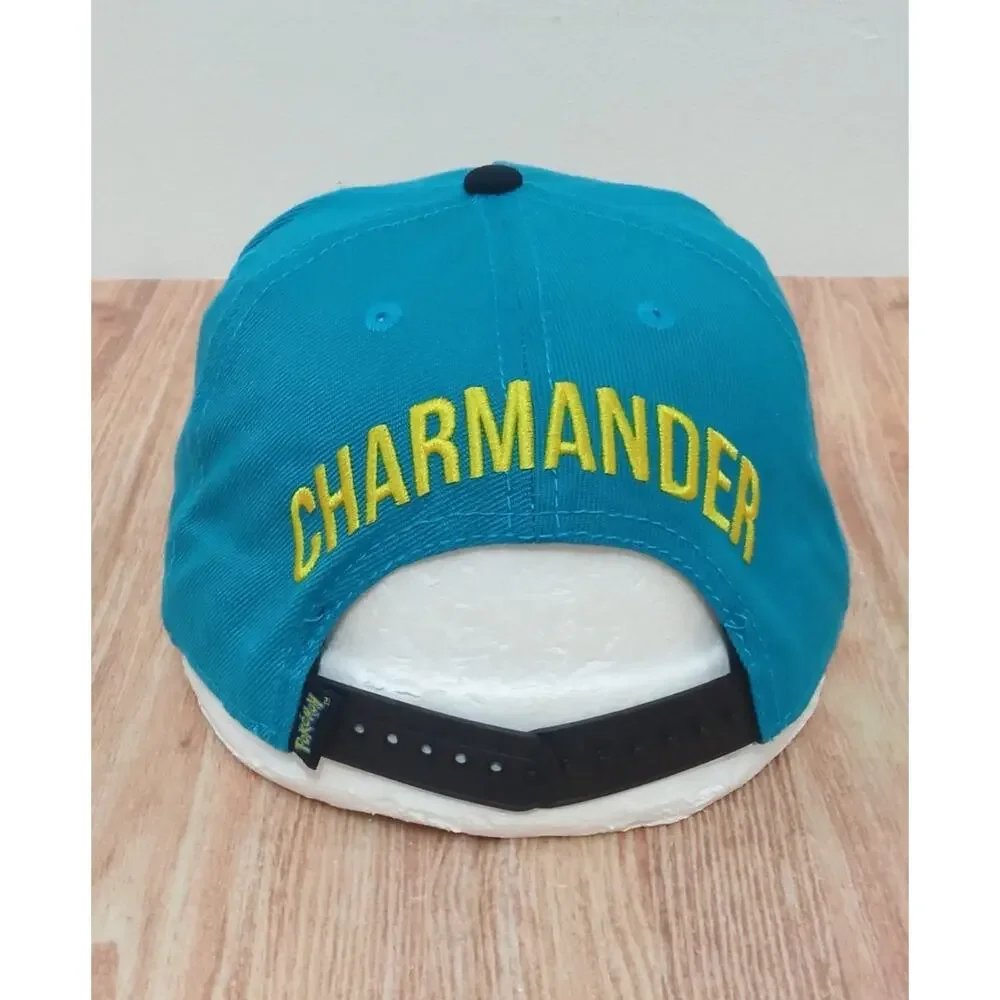 Pokemon Charmander Snapback Hat Youth Cap Blue Turquoise One Size Ajustable